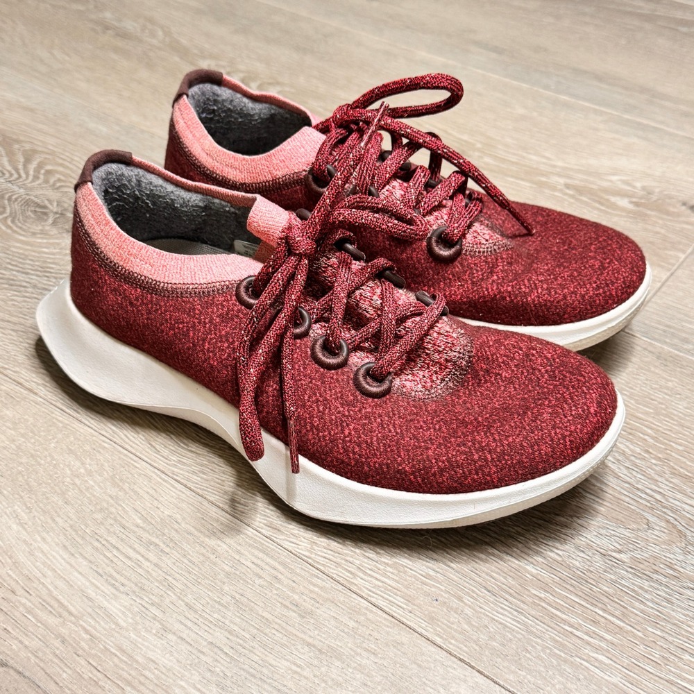 Allbirds Dasher Mizzle Wool Running Shoes Burgundy Womens Size 7‎